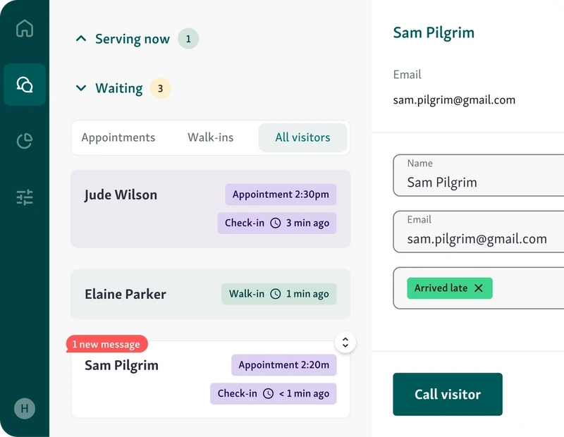 Manage your walk-ins and appointments in the Qminder dashboard
