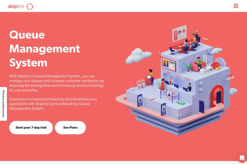 Skiplino queue management system